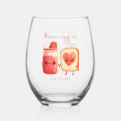 Personalized Cute Strawberry Jam Mothers Day Gift ステムなしワイングラス (裏面)