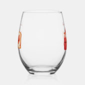 Personalized Cute Strawberry Jam Mothers Day Gift ステムなしワイングラス (左)