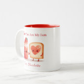 Personalized Cute Strawberry Jam Mothers Day Gift  ツートーンマグカップ (正面左)