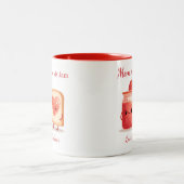Personalized Cute Strawberry Jam Mothers Day Gift  ツートーンマグカップ (中央)