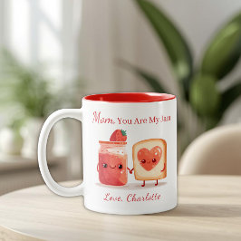 Personalized Cute Strawberry Jam Mothers Day Gift ツートーンマグカップ