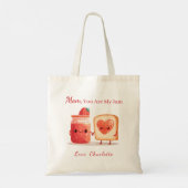 Personalized Cute Strawberry Jam Mothers Day Gift トートバッグ (裏面)