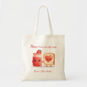 Personalized Cute Strawberry Jam Mothers Day Gift トートバッグ (正面)