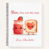 Personalized Cute Strawberry Jam Mothers Day Gift ノートブック (正面)
