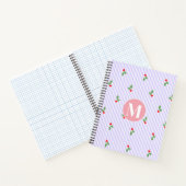 Personalized Cute Striped Holiday Christmas Holly  ノートブック (内部)