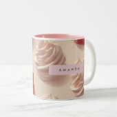 Personalized Cute Sweet Strawberry Cream Pastel ツートーンマグカップ (正面右)