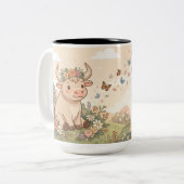 Personalized Cute Taurus Zodiac Mug ツートーンマグカップ (正面左)