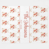 Personalized cute teddy bear  フリースブランケット (正面(横))