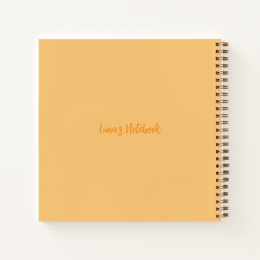 Personalized Cute Tiger Notebook - Yellow ノートブック (裏面)