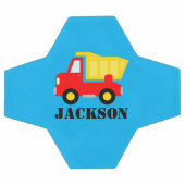 Personalized cute toy red dump truck lorry kid's サッカーボール (フラット)