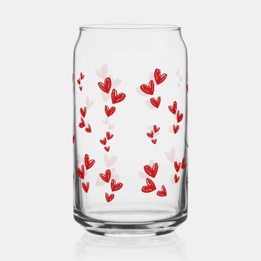 personalized cute Valentine gift - red hearts ガラス缶 (右)