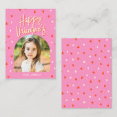 Personalized Cute Valentines Photo Classroom Card ノートカード (正面/裏面)