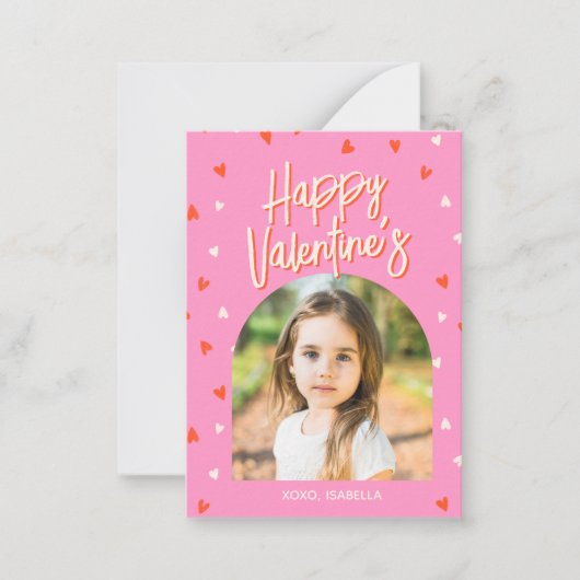 Personalized Cute Valentines Photo Classroom Card ノートカード (正面)