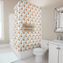 Personalized Cute woodland Fox kids bathroom