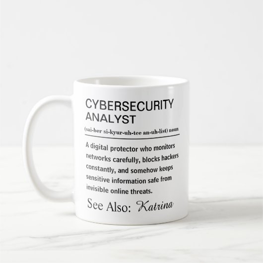 Personalized Cybersecurity Analyst Definition コーヒーマグカップ (左)