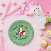 Personalized Czechia Ireland USA Shamrock Party ペーパープレート (パーティー)