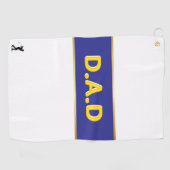 Personalized D.A.D Blue & Yellow Custom Father's D ゴルフタオル (横)