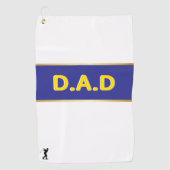 Personalized D.A.D Blue & Yellow Custom Father's D ゴルフタオル (正面)