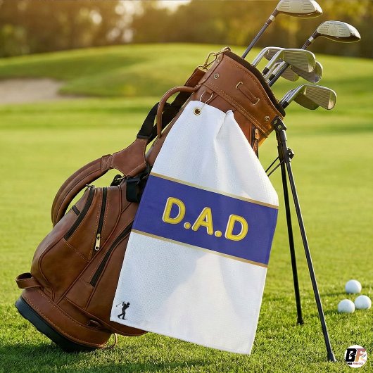 Personalized D.A.D Blue & Yellow Custom Father's D ゴルフタオル