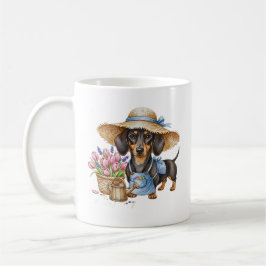 Personalized Dachshund Garden Mug | Cute Dog Garde コーヒーマグカップ