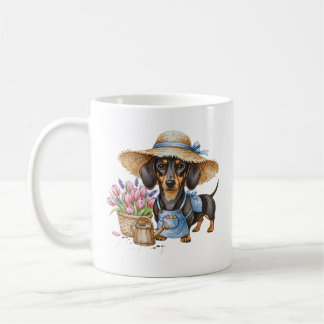 Personalized Dachshund Garden Mug | Cute Dog Garde コーヒーマグカップ
