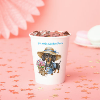 Personalized Dachshund Garden Paper Cup | Cute Dog 紙コップ