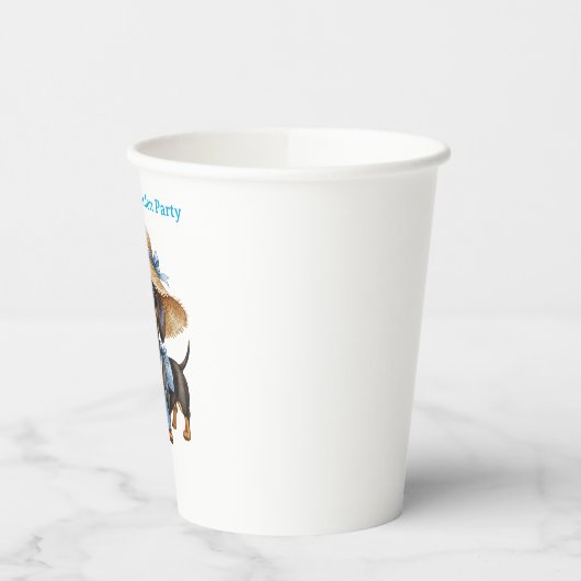 Personalized Dachshund Garden Paper Cup | Cute Dog 紙コップ (左)