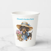 Personalized Dachshund Garden Paper Cup | Cute Dog 紙コップ (正面)