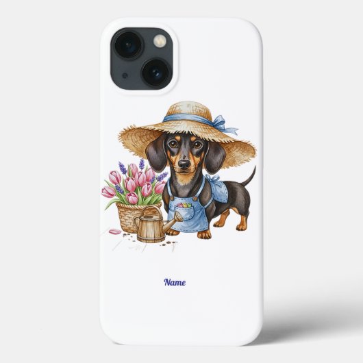 Personalized Dachshund Garden Phone & Tablet Case  Case-Mate iPhoneケース (裏面)
