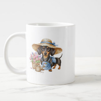 Personalized Dachshund Garden Specialty Mug  ジャンボコーヒーマグカップ
