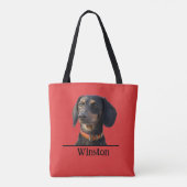 Personalized Dachshund Tote–Custom Pet Portrait トートバッグ (裏面)
