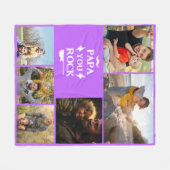 Personalized Dad 6 Photo Collage Gift Kids フリースブランケット (正面(横))