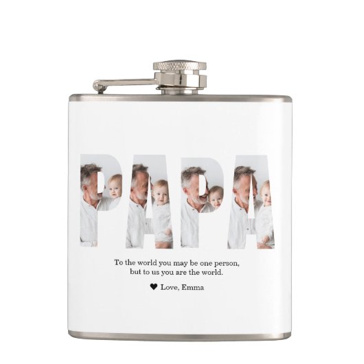 Personalized Dad | Best Dad Ever Custom Photo フラスク (正面)