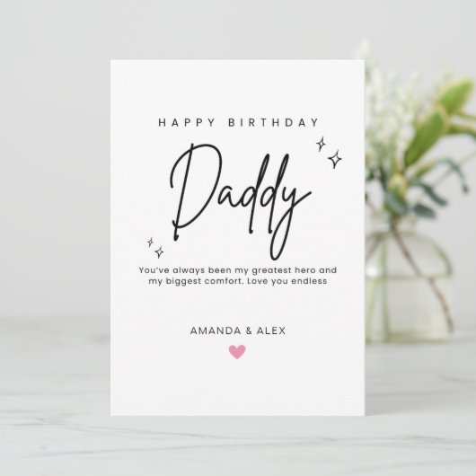 Personalized Dad Birthday Card Simple Minimalist カード (スタンド正面)