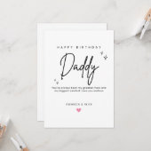 Personalized Dad Birthday Card Simple Minimalist カード (正面/裏面インサイチュ)