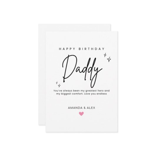 Personalized Dad Birthday Card Simple Minimalist カード (正面/裏面インサイチュ)