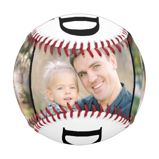 Personalized Dad Est Year 3 Photo Fathers Day 野球ボール (正面)