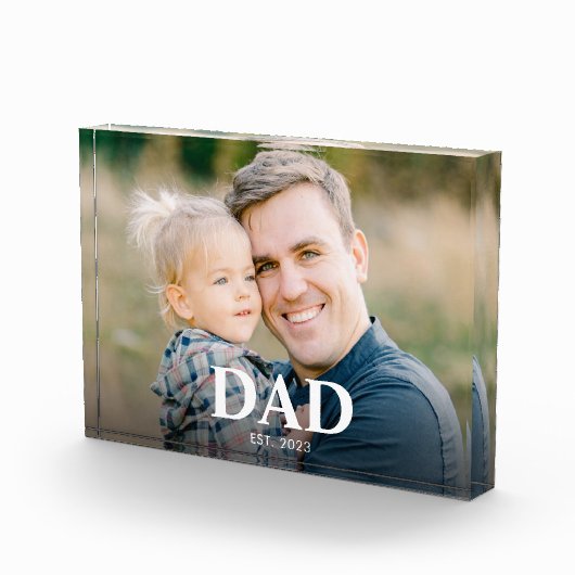 Personalized Dad Established Fathers Day フォトブロック (右)
