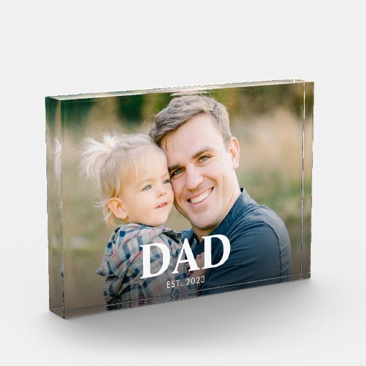 Personalized Dad Established Fathers Day フォトブロック (左)