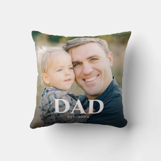 Personalized Dad Established Fathers Day Photo クッション (裏面)