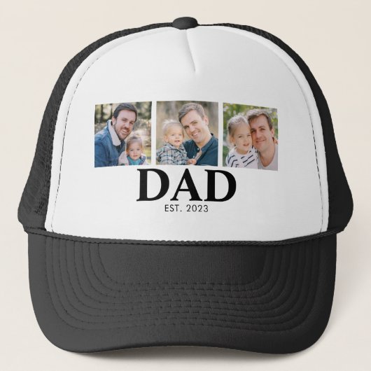 Personalized Dad Established Year Father Photo キャップ (正面)