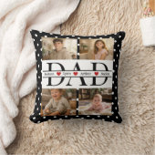 Personalized Dad Photo Collage & Kids Name クッション (ブランケット)
