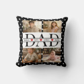 Personalized Dad Photo Collage & Kids Name クッション (正面)