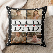 Personalized Dad Photo Collage & Kids Name クッション (ブランケット)