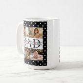 Personalized Dad Photo Collage & Kids Name コーヒーマグカップ (正面左)