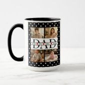 Personalized Dad Photo Collage & Kids Name マグカップ (左)