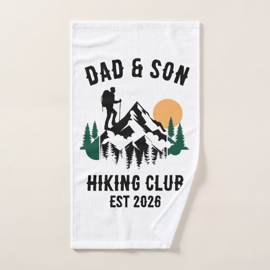 Personalized Dad & Son Hiking ハンドタオル (ハンドタオル)