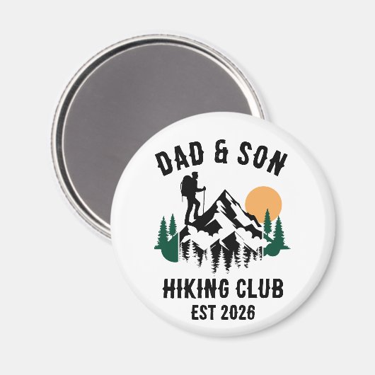 Personalized Dad & Son Hiking マグネット (正面/裏面)