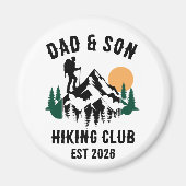 Personalized Dad & Son Hiking マグネット (正面)