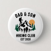 Personalized Dad & Son Hiking 缶バッジ (正面)